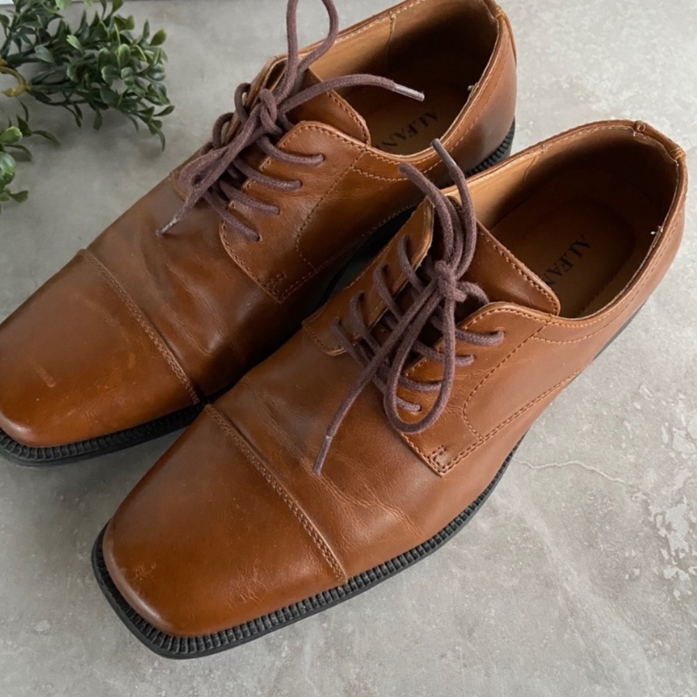 Alfani Cognac Brown Dress Shoes